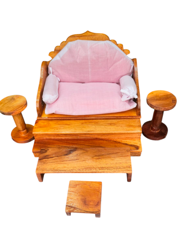 wooden khandpat sinhasan set